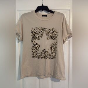 Beige Leopard Star Women's Tee